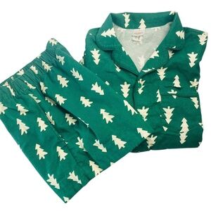 HANNA ANDERSSON 100% Cotton Flannel Pajama Set Long Sleeve Top & Shorts Size XS